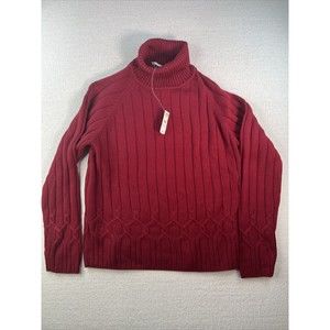 Talbots Merino Wool Cotton Blend Turtle Neck Sweater Womens XL NWT